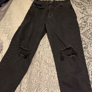 black high waisted mom jeans